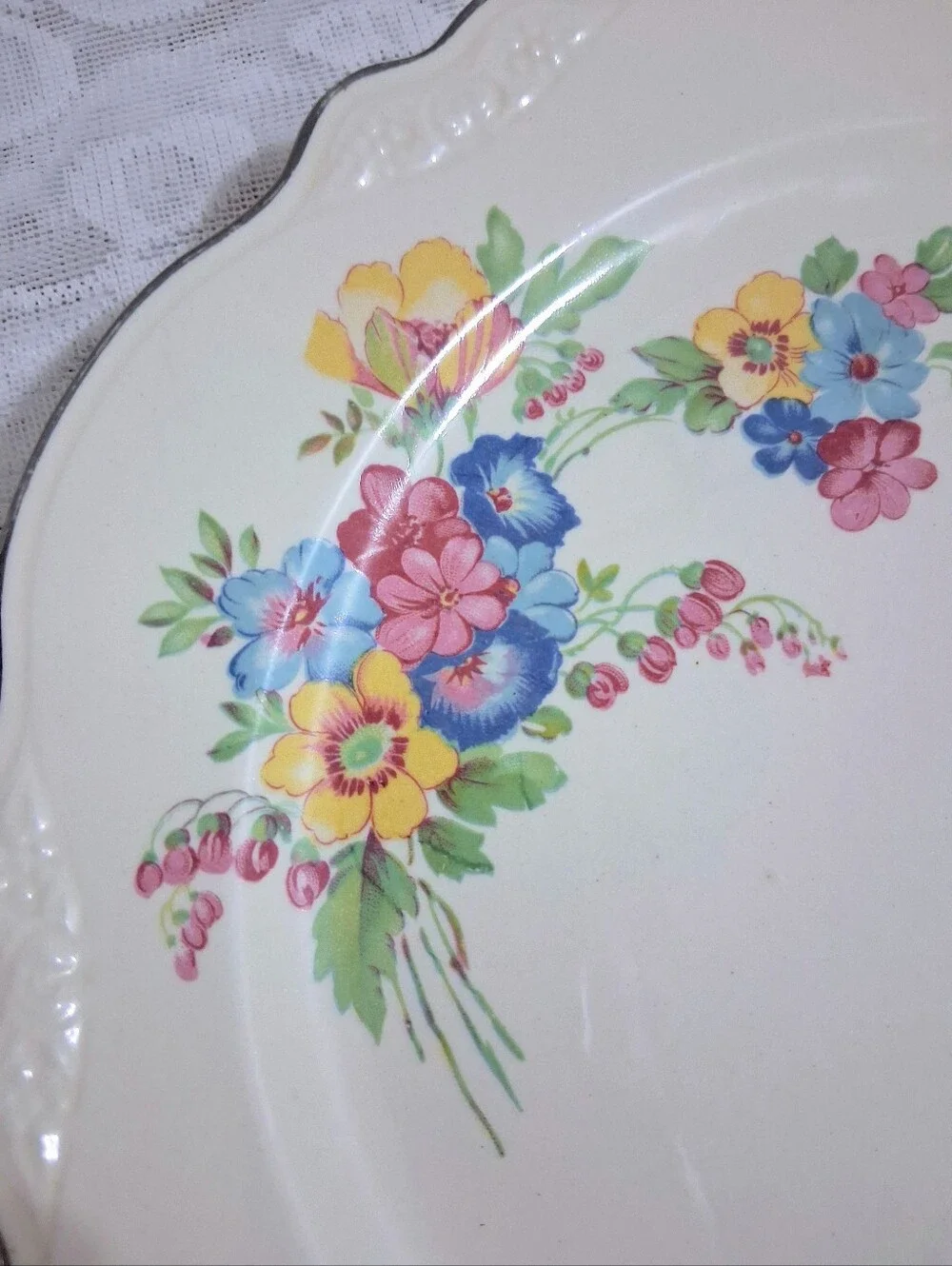 Vintage 1946 Homer Laughlin Virginia Rose Porcelain Dinner Plates Dishes